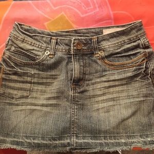 True People Jean Skirt